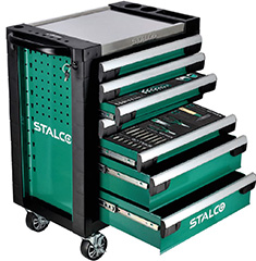 Szafka narzędziowa 7 szuflad blat nierdzewny z wyposażeniem 169elem. STALCO S026399169