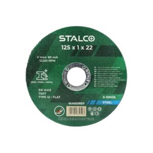 STALCO TARCZA DO CIĘCIA METALU PŁASKA 125 x 1 x 22, S-59025