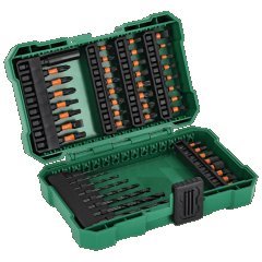 Zestaw bitów udarowych ze stali S2 25mm i 50mm, oraz wierteł i adaptera, 48elem. STALCO S-13732