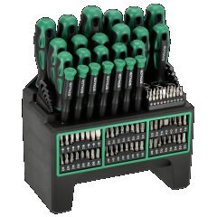 Wkrętaki i końcówki wkrętakowe, zestaw 114elem. CrV STALCO S-12399