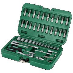 Zestaw kluczy nasadowych, opakowanie bmc, 48 elementów, 1/4”, grzechotka 90t STALCO S-54020