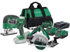 Zestaw pilarka+wyrzynarka+wkrętarka+ładowarka USB+2x 4Ah STALCO S-97375