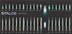 Zestaw bitów Hex, Torx, Spline z adaptorami S2 40elem. wkład EVA STALCO S026370000